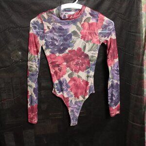 SO Floral Mesh Body Suit XS